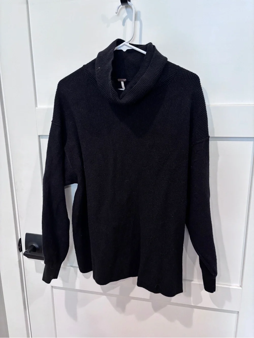 Free People Ottoman Black Cowl Neck Sweater EUC size Medium